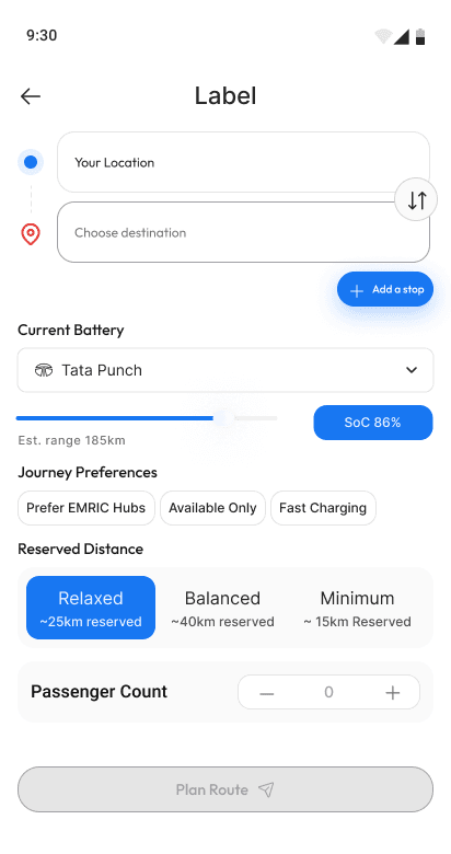 emric route planner screen